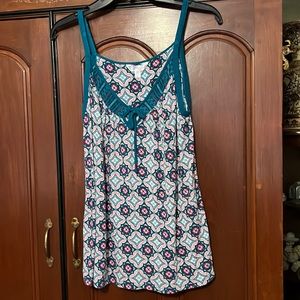 Secret Treasures TankTop Cute Designed Fabric Size Medium